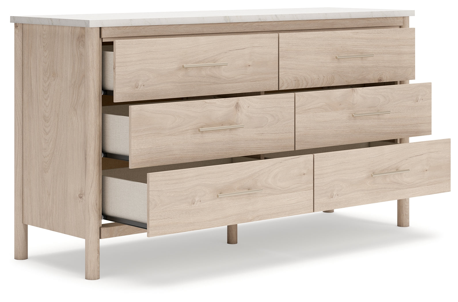 Cadmori Tan King Panel Bedroom Set with Dresser and 2 Nightstands