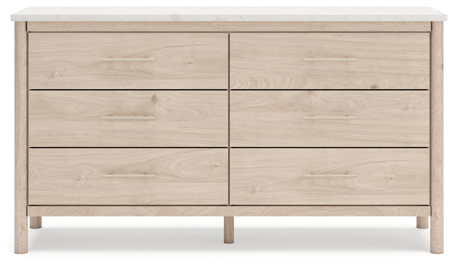 Cadmori Tan Queen Panel Bedroom Set with Dresser and 2 Nightstands