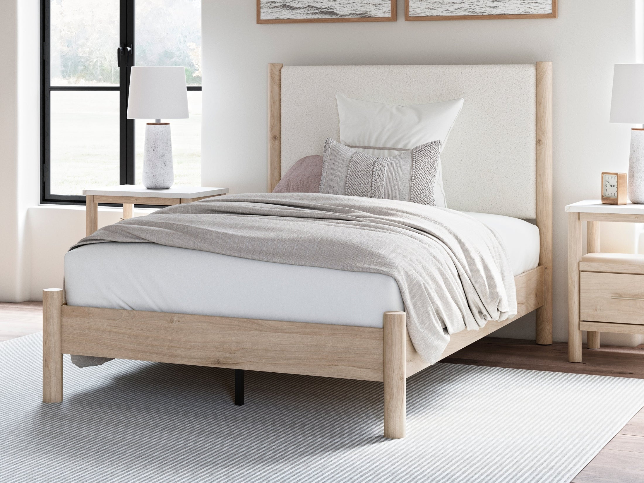 Cadmori Two-tone Full Upholstered Panel Youth Bed