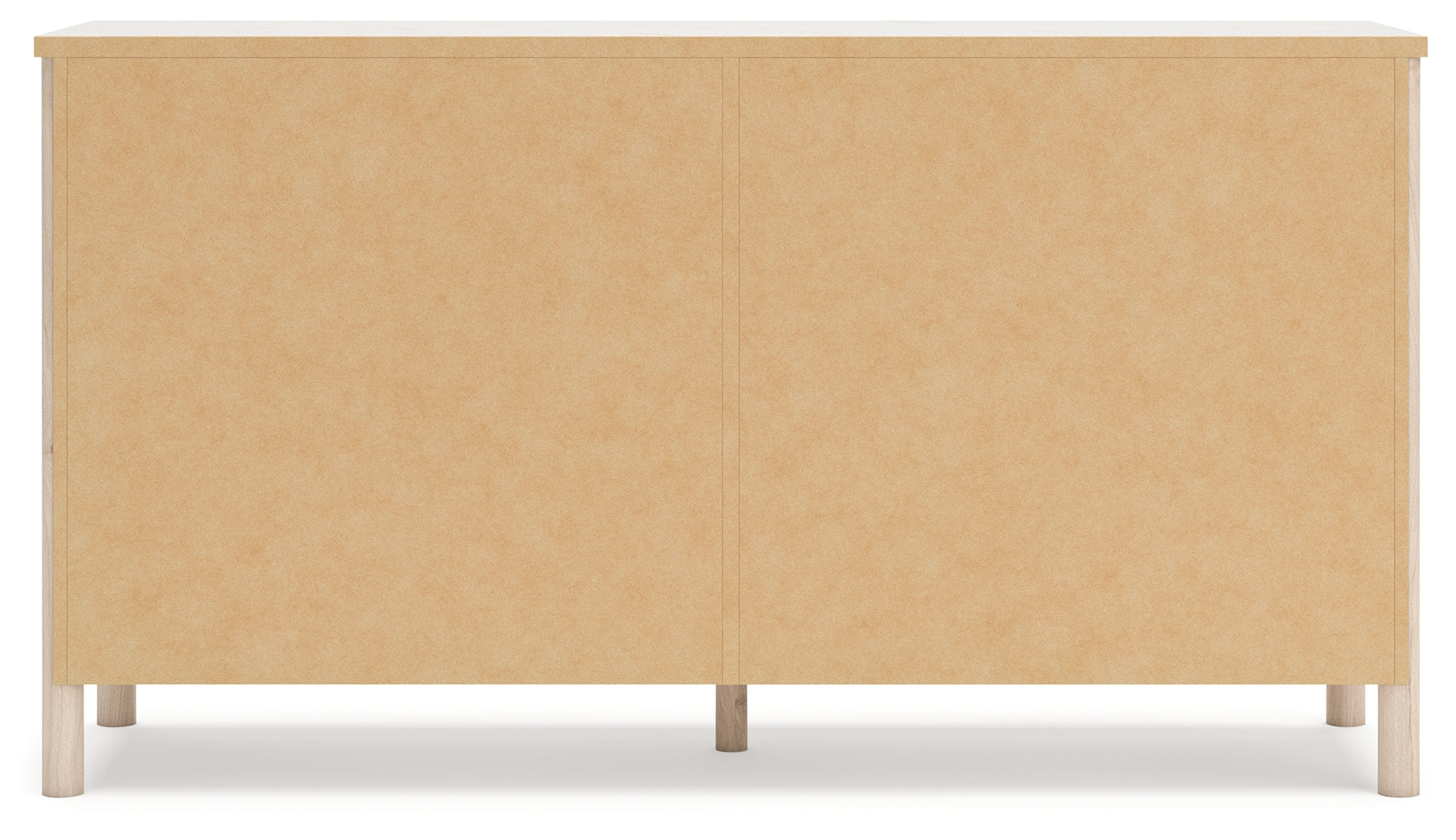 Cadmori Two-tone King Upholstered Panel Bed & Dresser & Nightstand