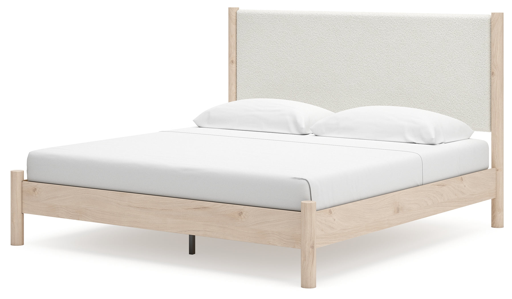 Cadmori Two-tone King Upholstered Panel Bed