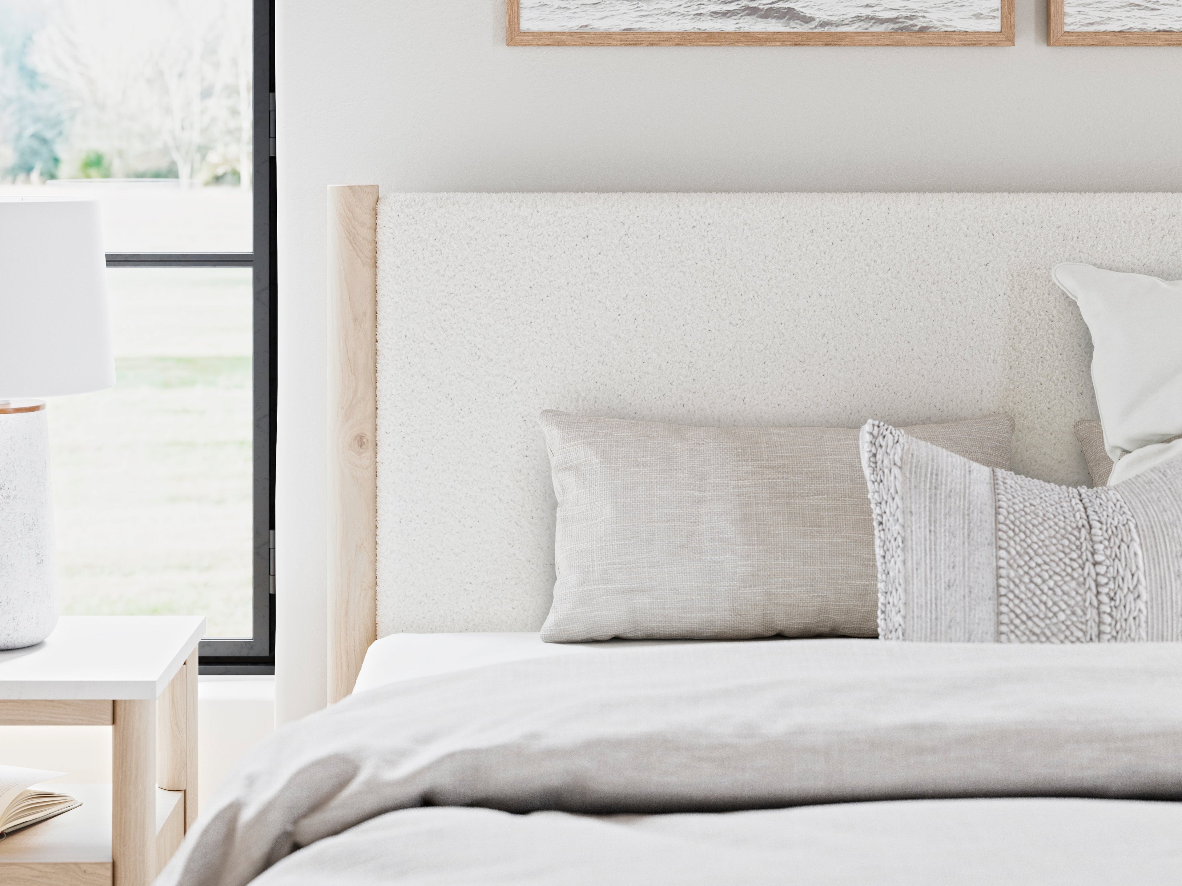 Cadmori Two-tone King Upholstered Panel Bed