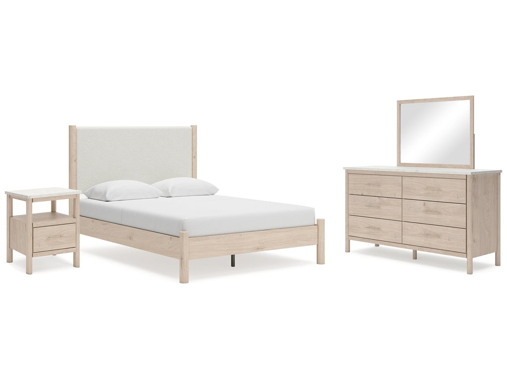 Cadmori Two-tone Queen Panel Bed & Dresser & Mirror & Nightstand