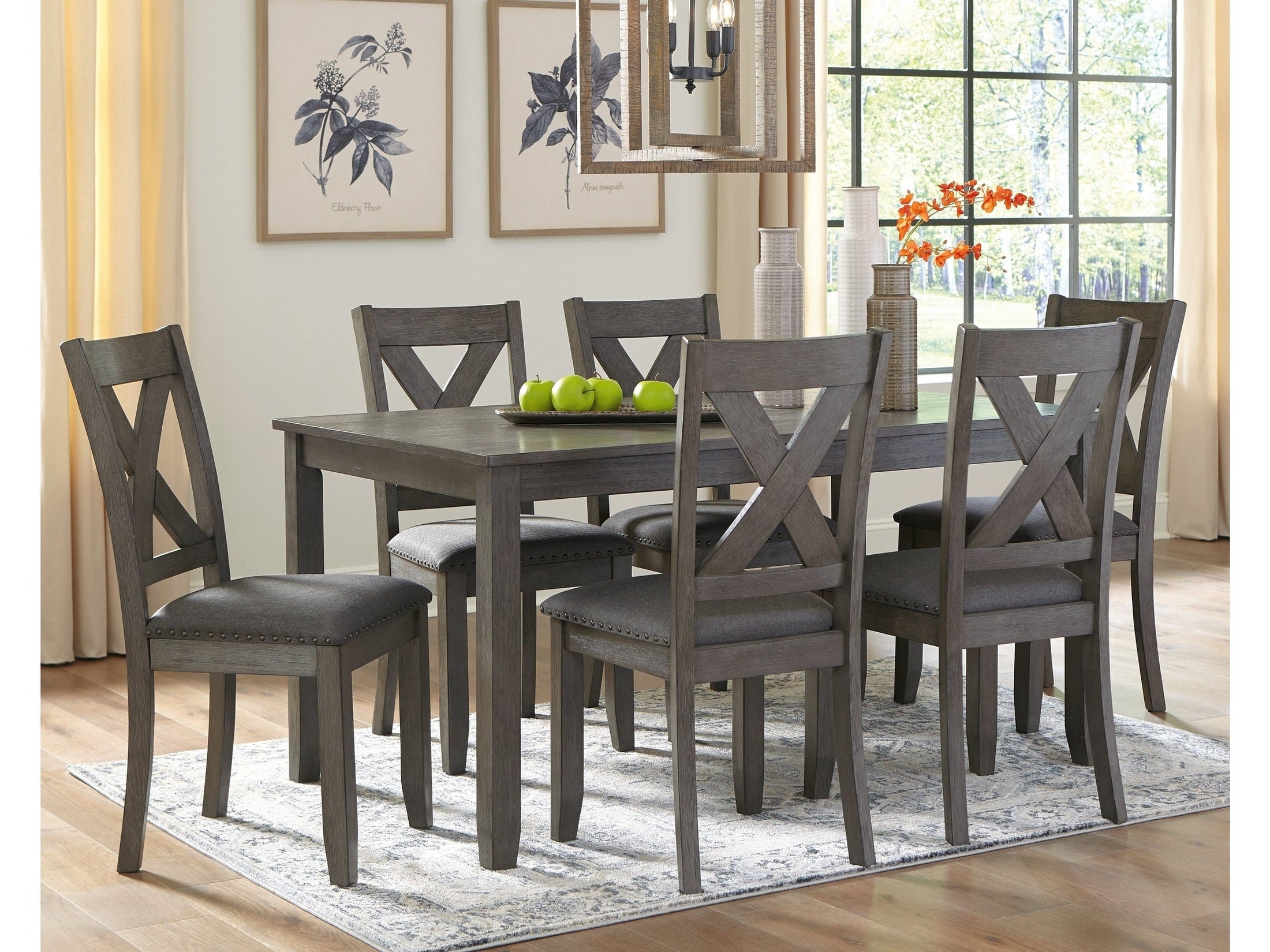 Caitbrook Gray Dining Room Set (Set of 7)