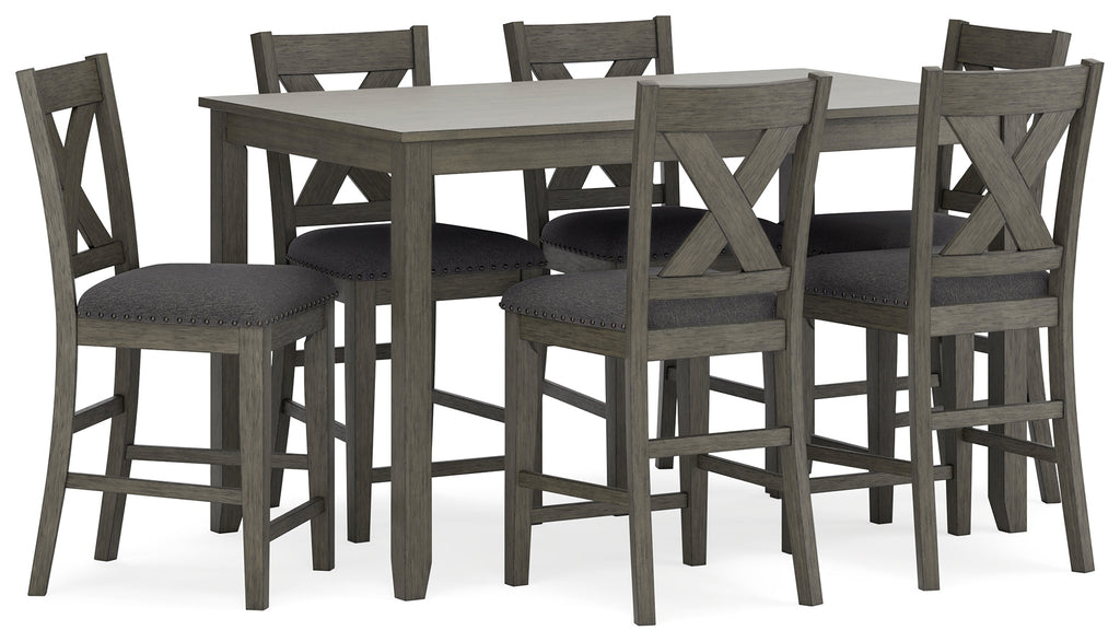 Caitbrook Gray Counter Height Dining Room Set / (Set of 7)