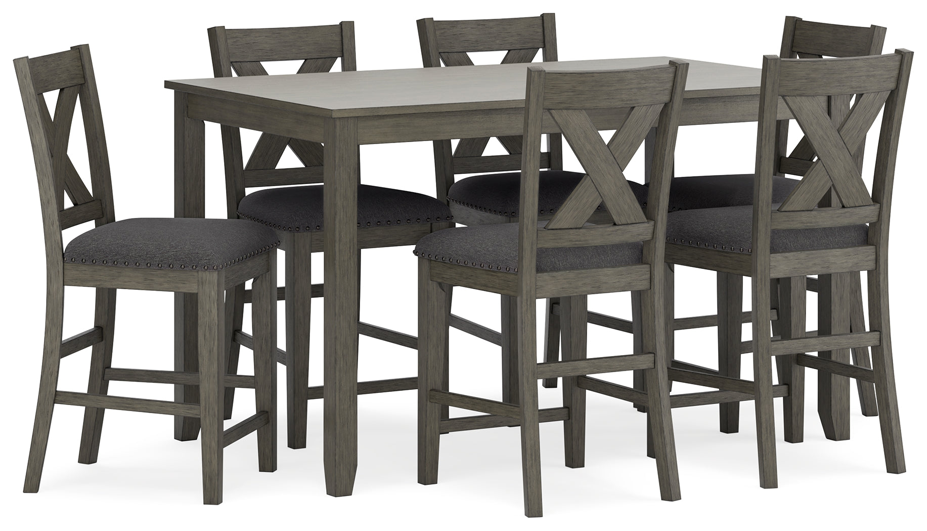 Caitbrook Gray Counter Height Dining Room Set / (Set of 7)