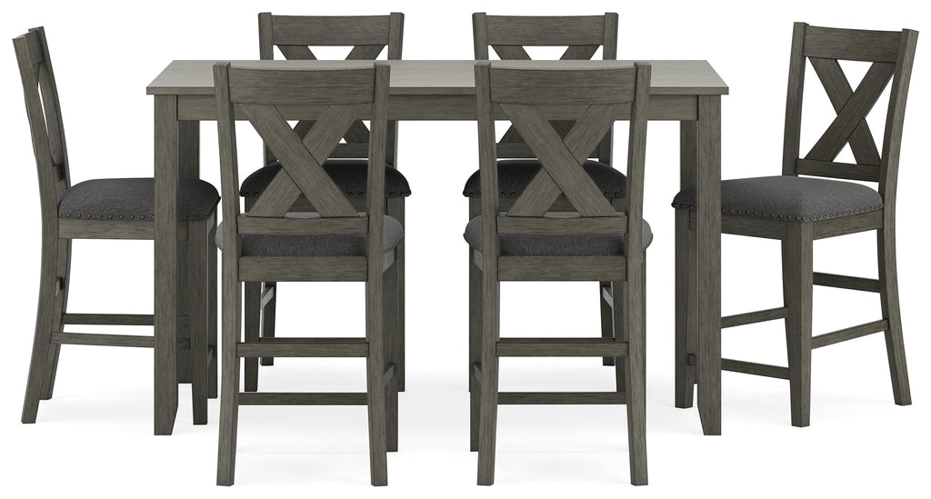 Caitbrook Gray Counter Height Dining Room Set / (Set of 7)