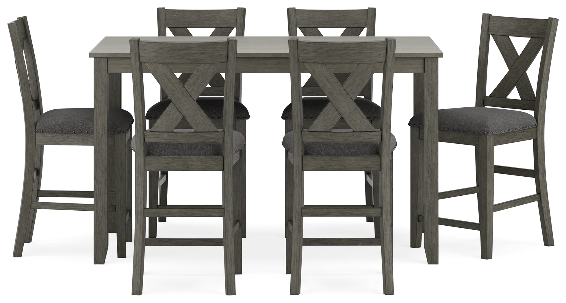 Caitbrook Gray Counter Height Dining Room Set / (Set of 7)