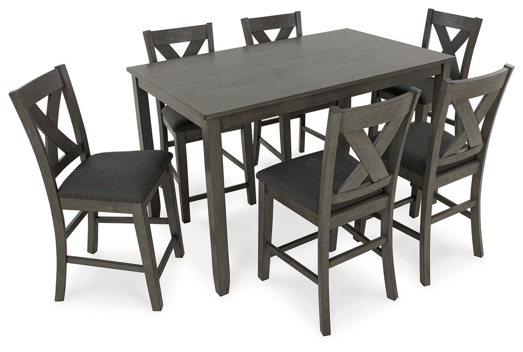 Caitbrook Gray Counter Height Dining Room Set / (Set of 7)