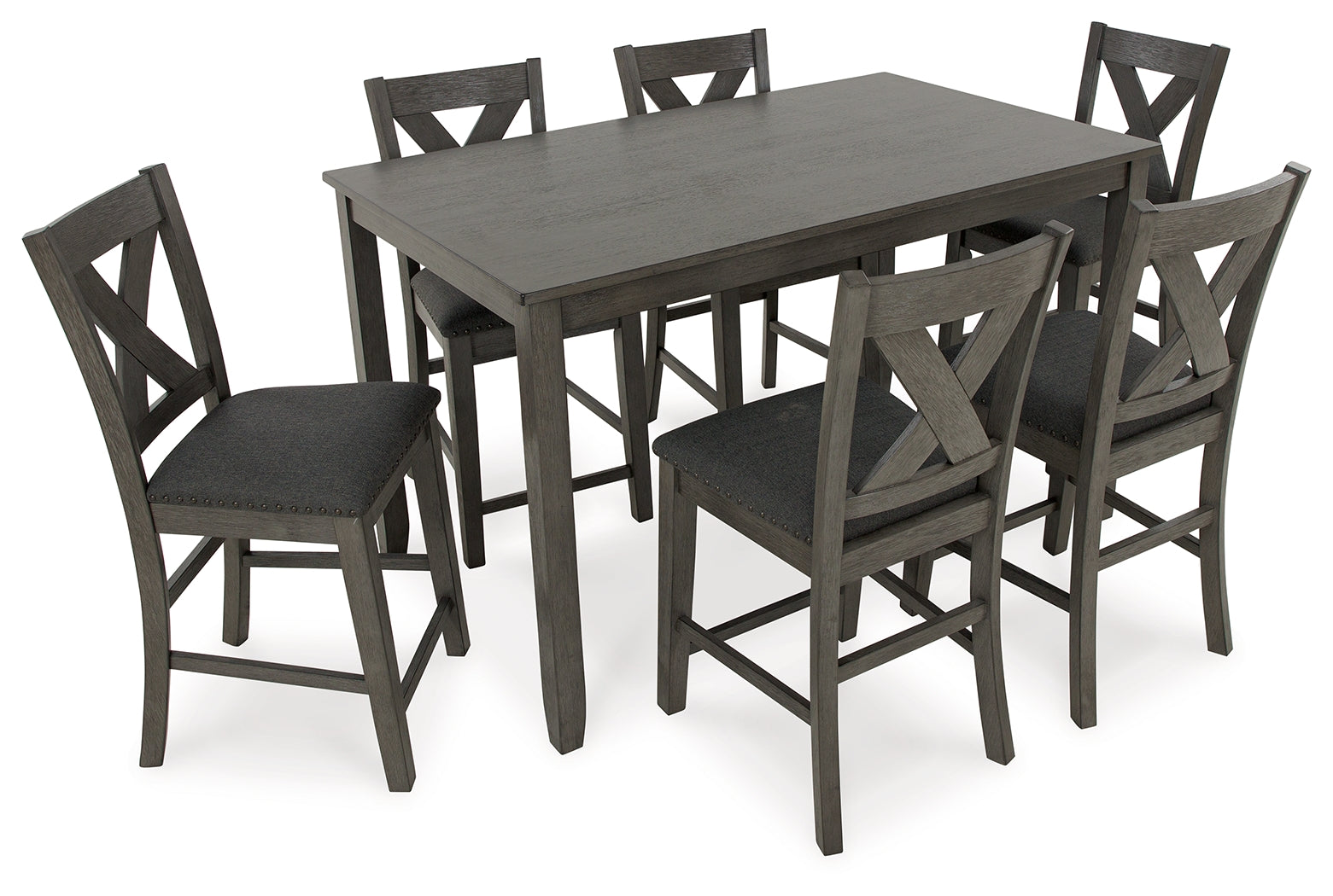 Caitbrook Gray Counter Height Dining Room Set / (Set of 7)