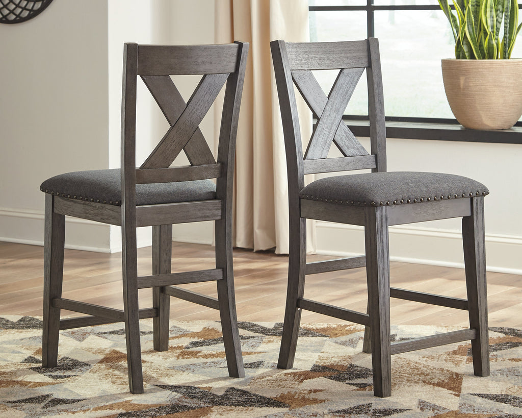 Caitbrook Counter Height Dining Table and 4 Barstools, Gray