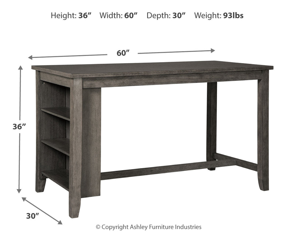 Caitbrook Counter Height Dining Table and 4 Barstools, Gray