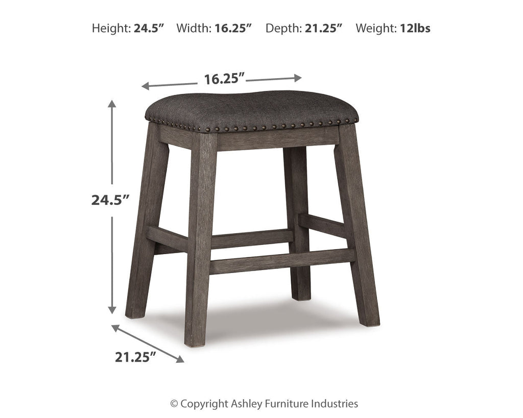 Caitbrook Counter Height Dining Table and 4 Barstools, Gray