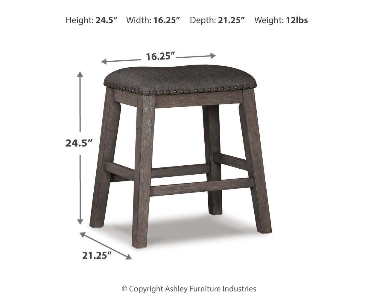 Caitbrook Counter Height Dining Table and 4 Barstools, Gray