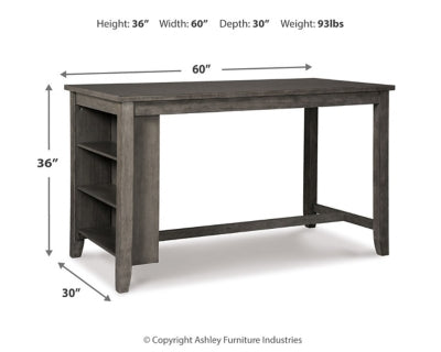 Caitbrook Gray Counter Height Dining Table and 4 Barstools (4 Chairs)
