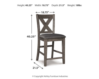 Caitbrook Gray Counter Height Dining Table and 4 Barstools (4 Chairs)