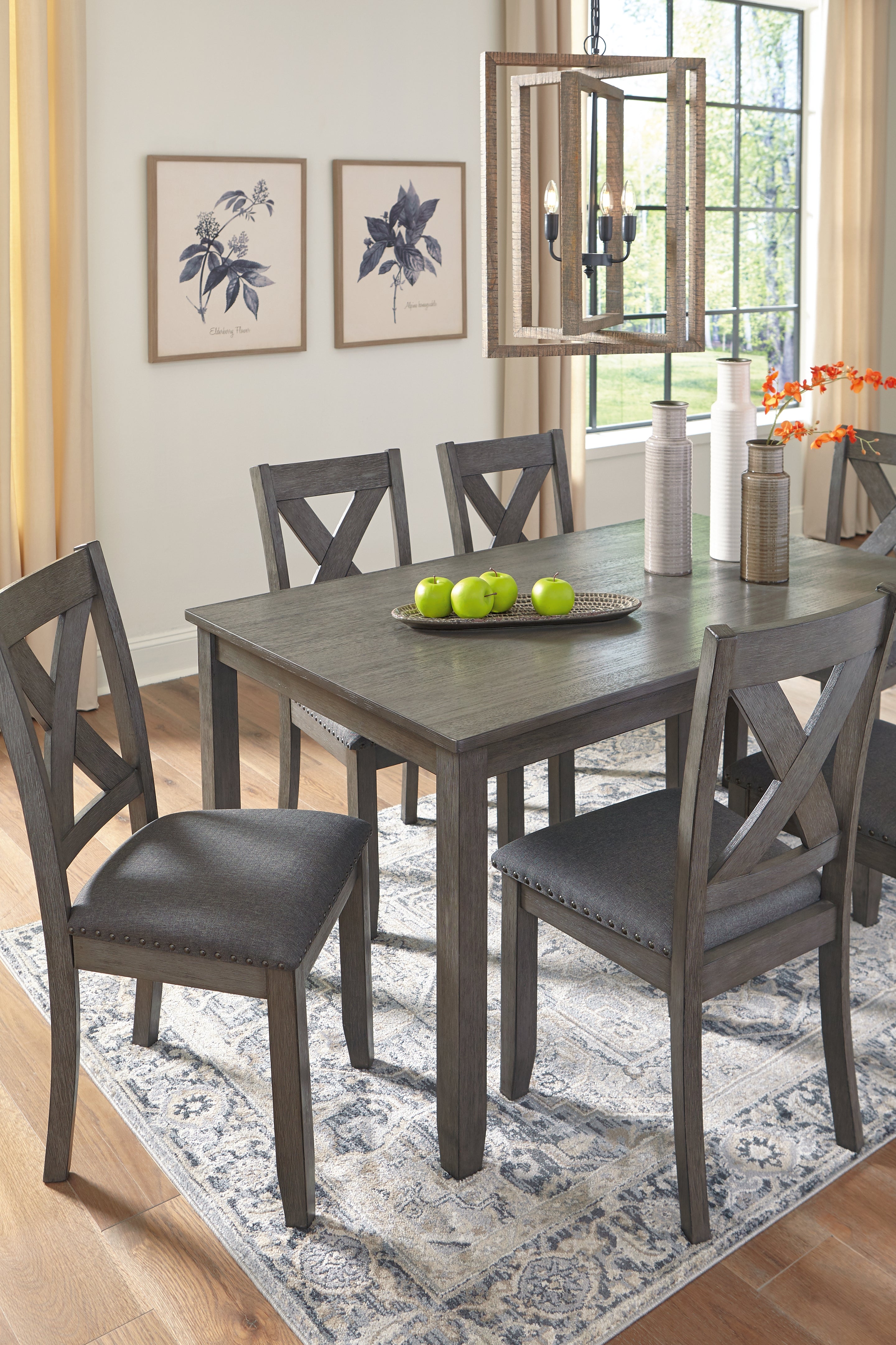 Caitbrook Gray Dining Room Set (Set of 7)