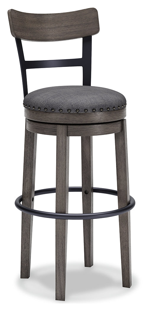 Caitbrook Gray Swivel Bar Height Bar Chair / 1pc