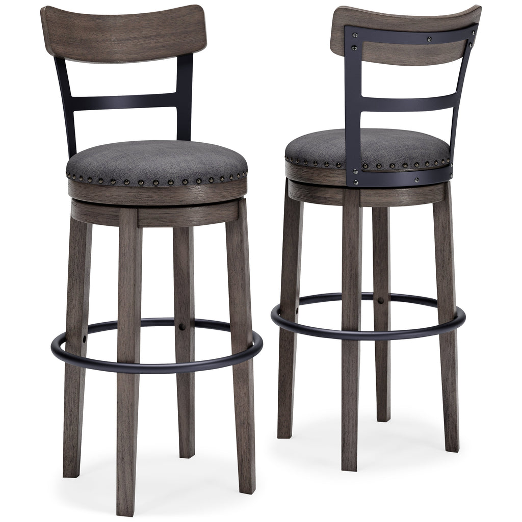 Caitbrook Gray Swivel Bar Height Bar Chair / 1pc