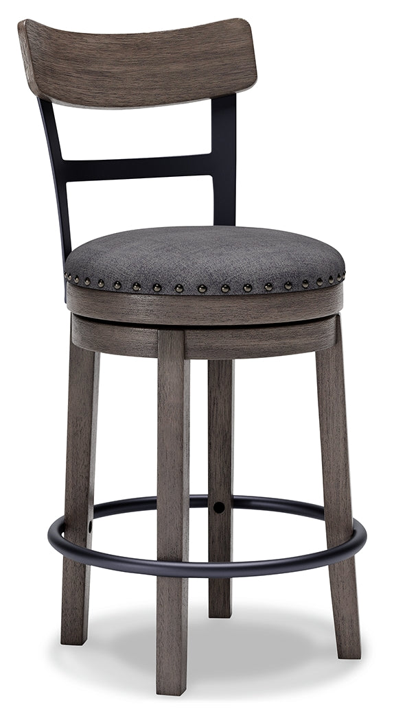 Caitbrook Gray Swivel Counter Height Bar Chair / 1pc