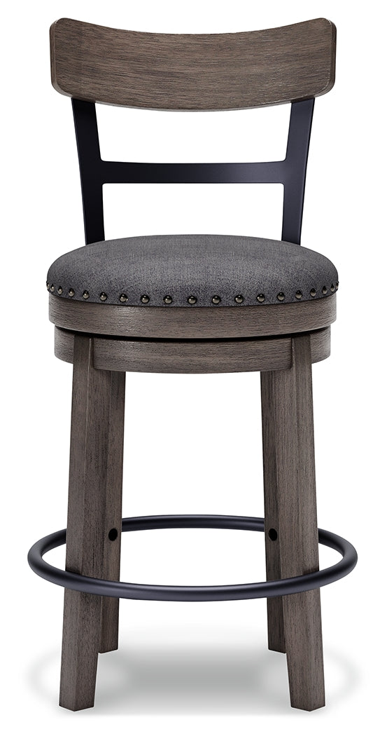 Caitbrook Gray Swivel Counter Height Bar Chair / 1pc