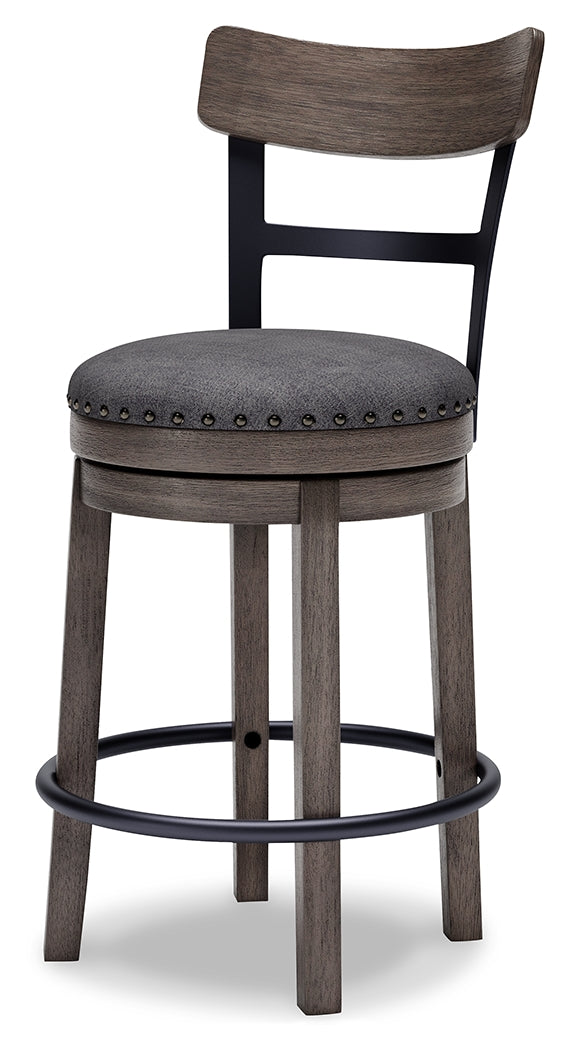 Caitbrook Gray Swivel Counter Height Bar Chair / 1pc