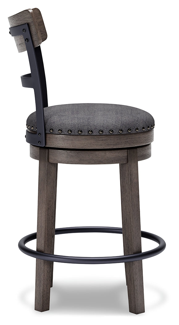 Caitbrook Gray Swivel Counter Height Bar Chair / 1pc