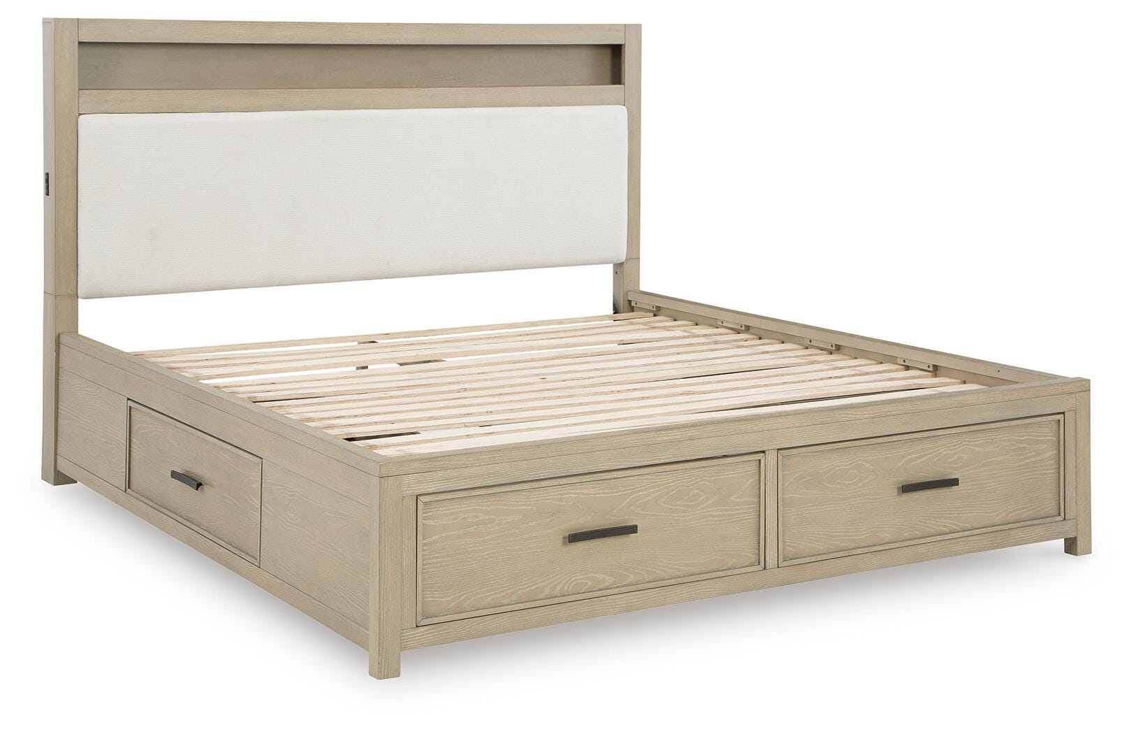 Calmoro Gray California King Bookcase Bed