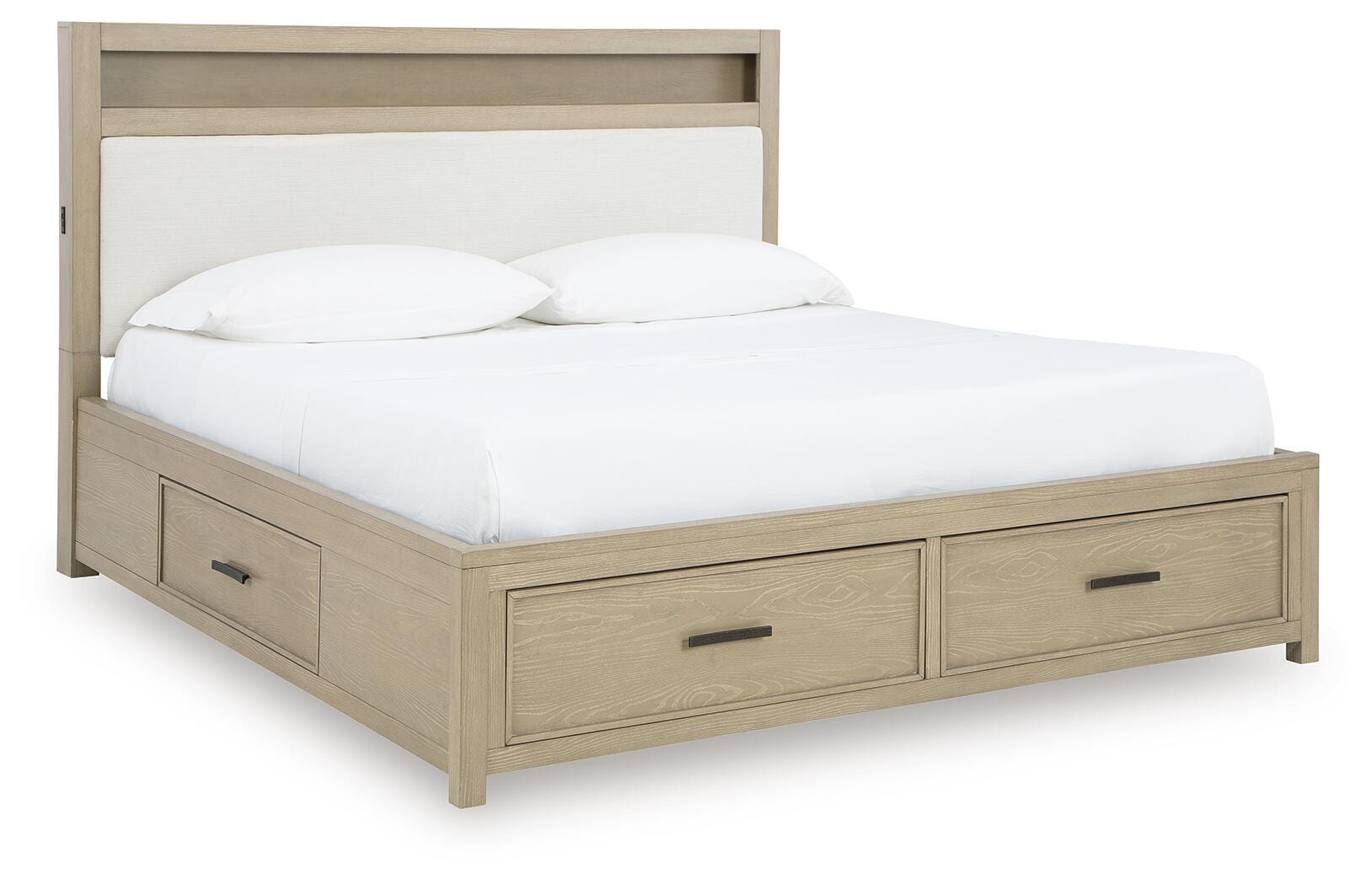 Calmoro Gray King Bookcase Bed