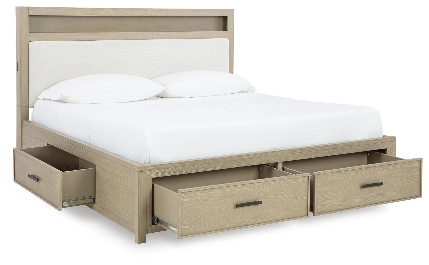 Calmoro Gray King Bookcase Bed