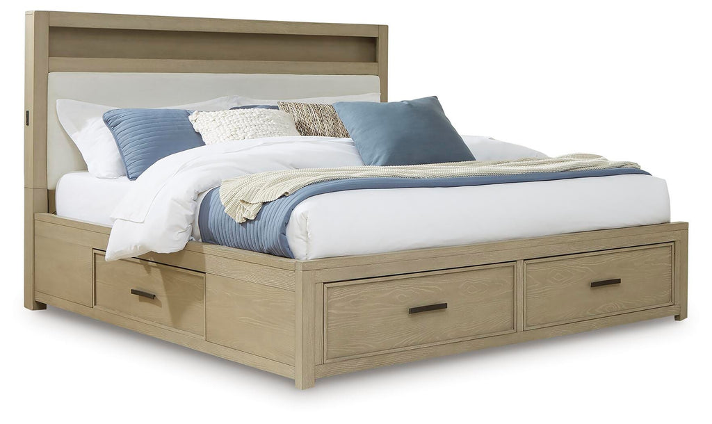 Calmoro Gray Queen Bookcase Bed