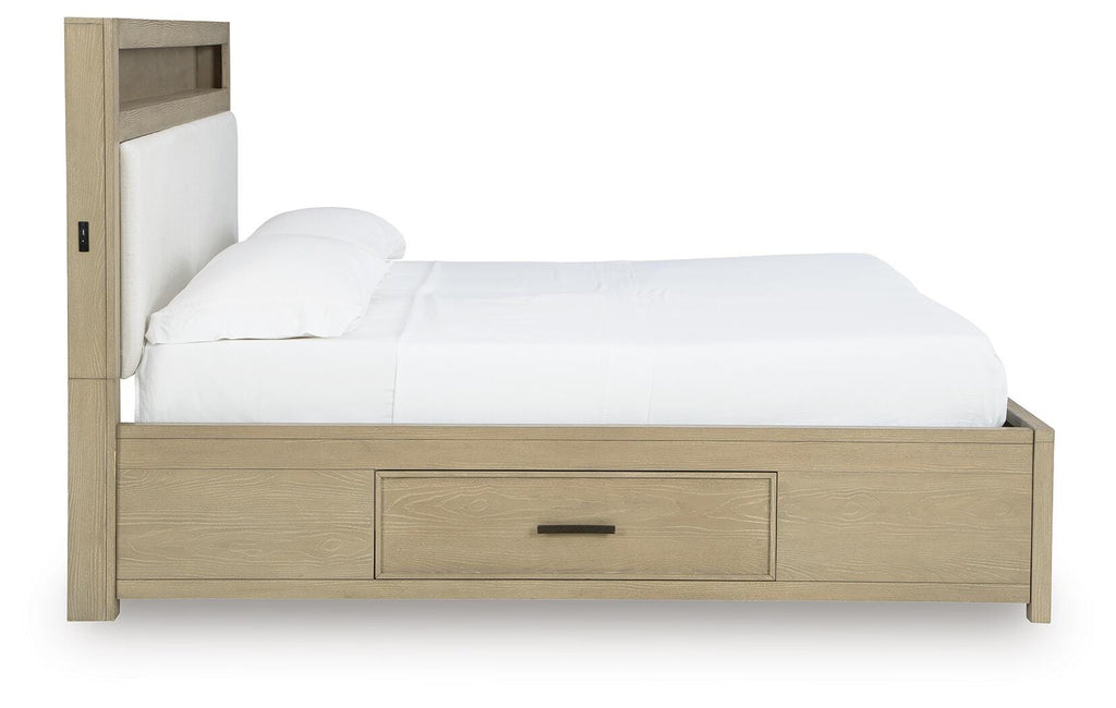Calmoro Gray Queen Bookcase Bed