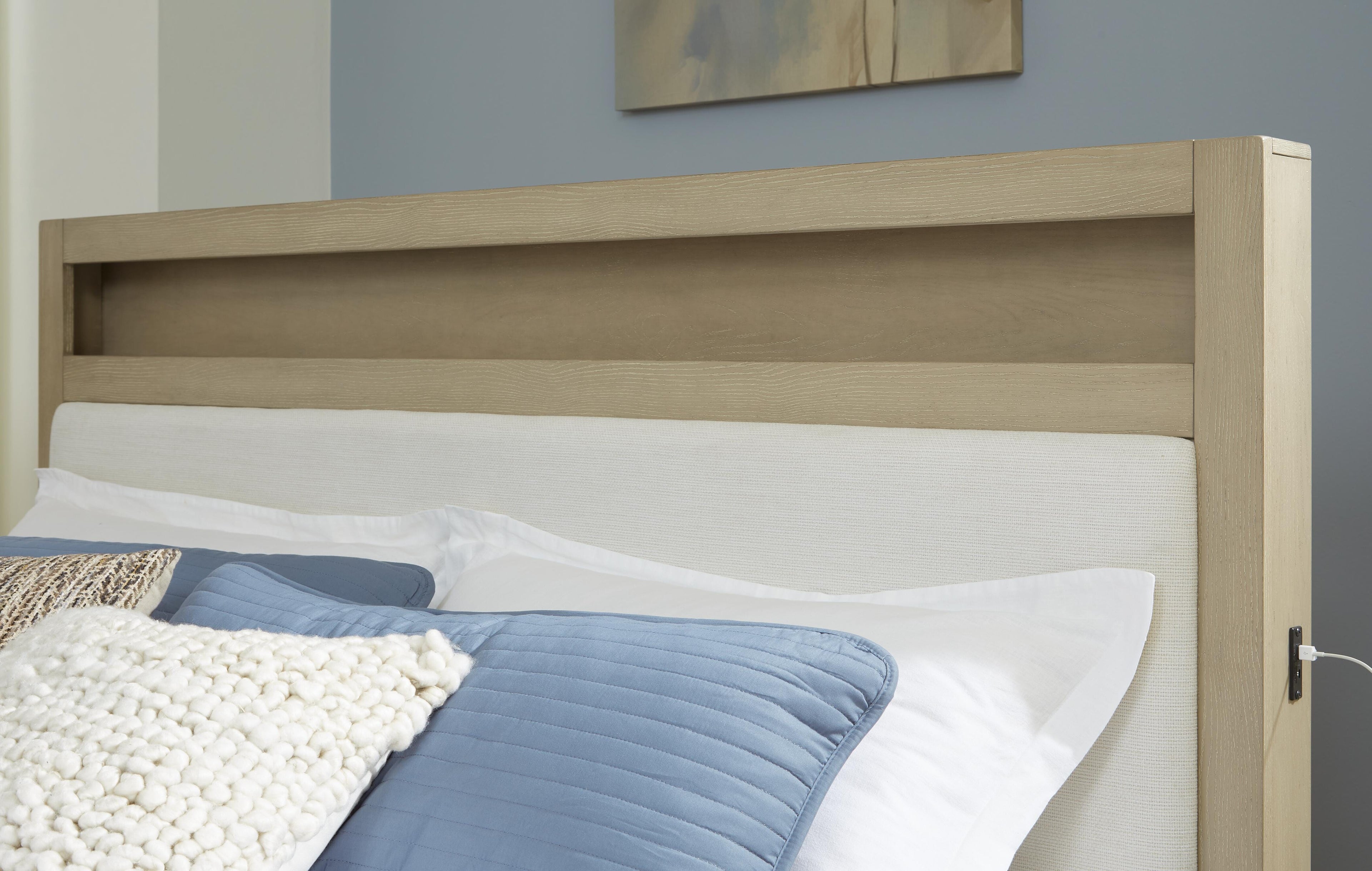 Calmoro Gray Queen Bookcase Bed