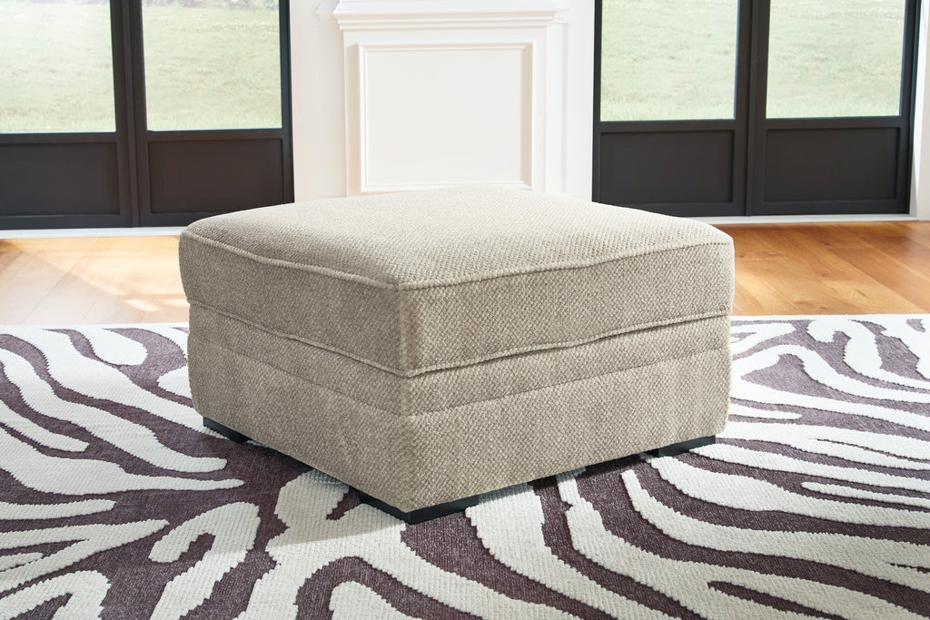 Calnita Sisal Oversized Swivel Chair and Ottoman