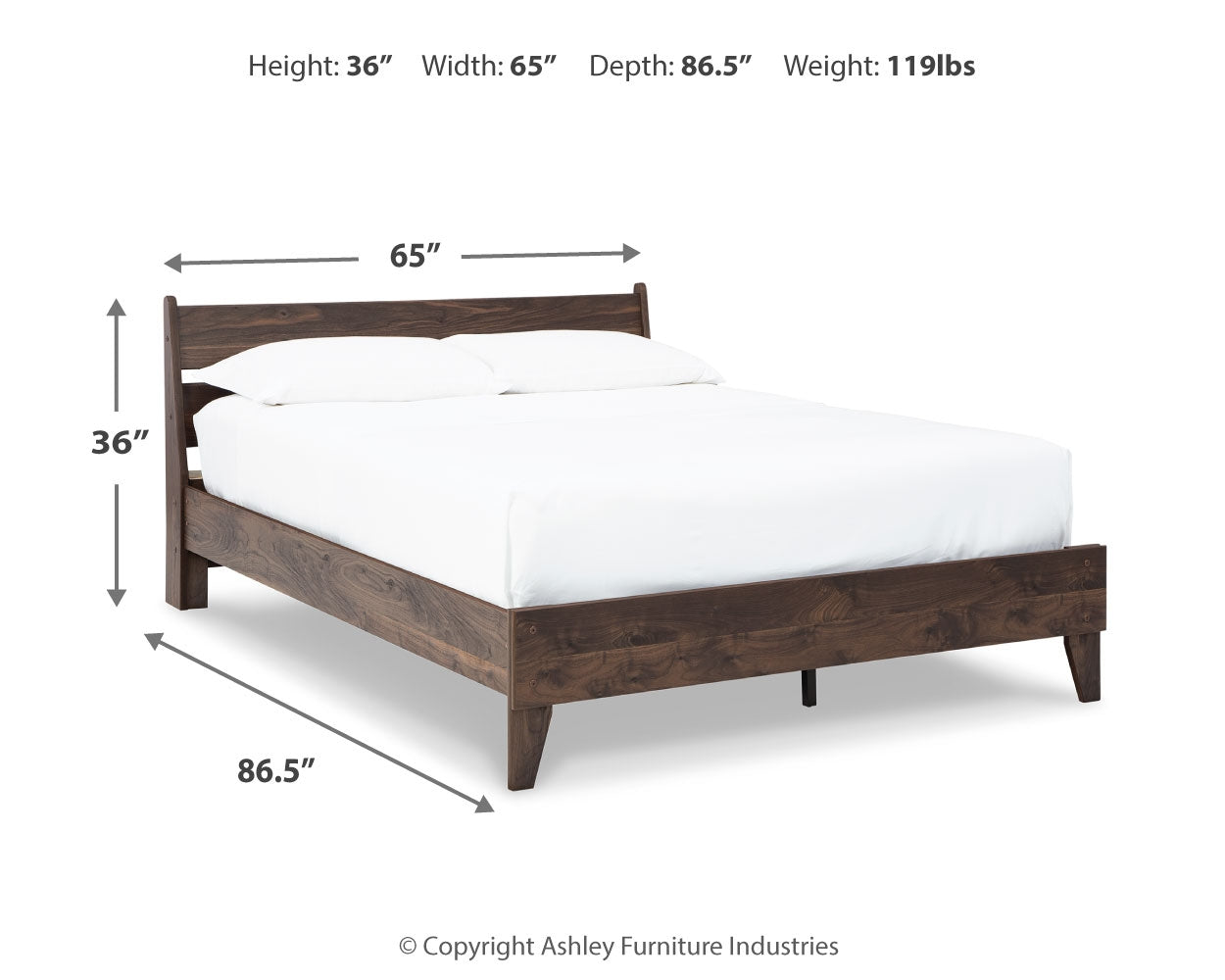 Calverson Mocha Queen Panel Platform Bed