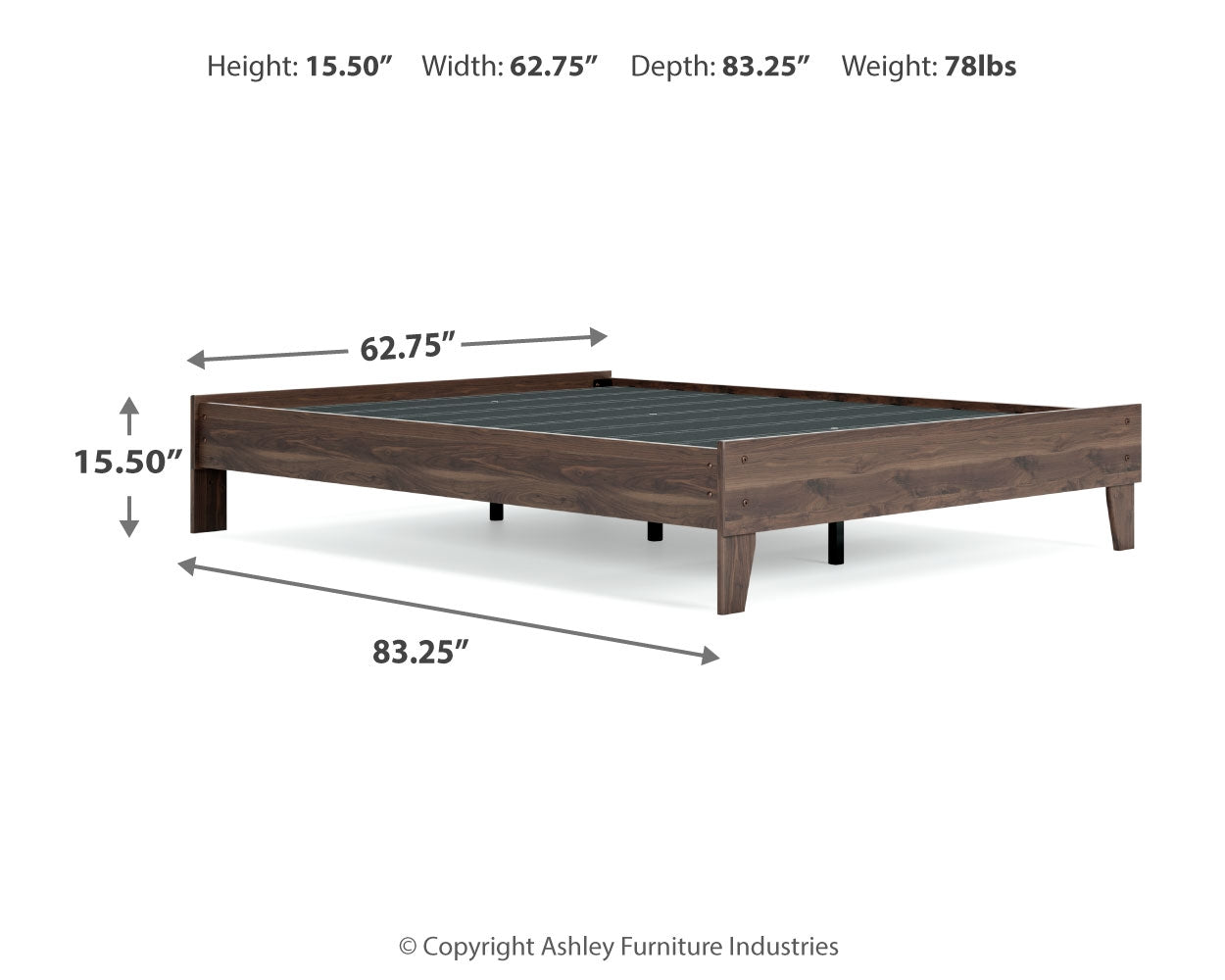 Calverson Mocha Queen Panel Platform Bed with Dresser and Nightstand