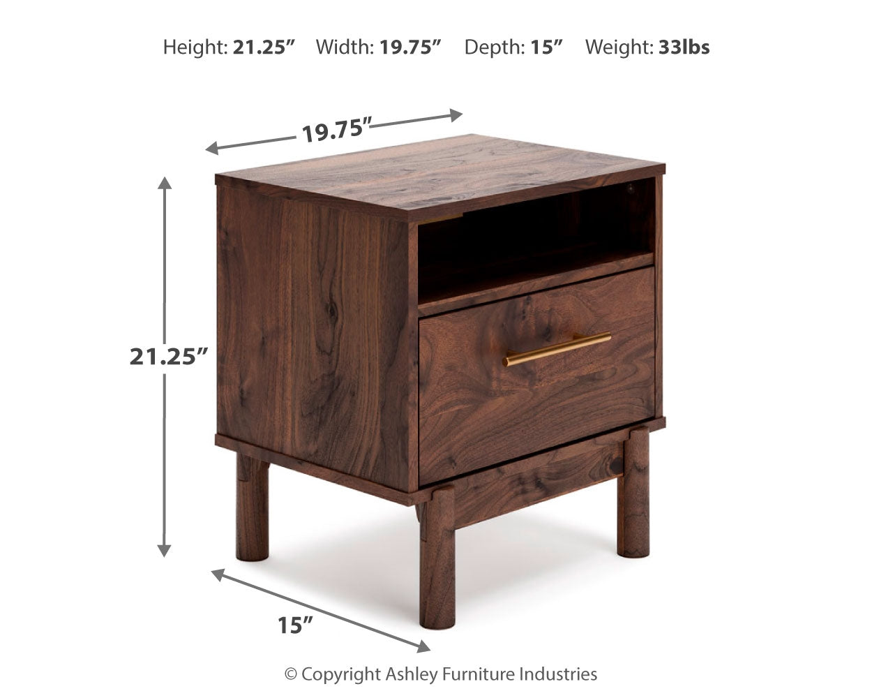 Calverson Mocha Queen Panel Platform Bed with Dresser and Nightstand