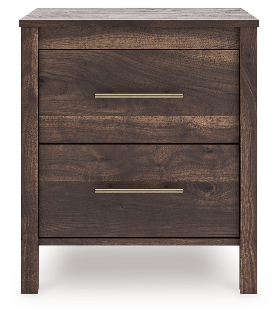 Calverson Mocha Two Drawer Night Stand