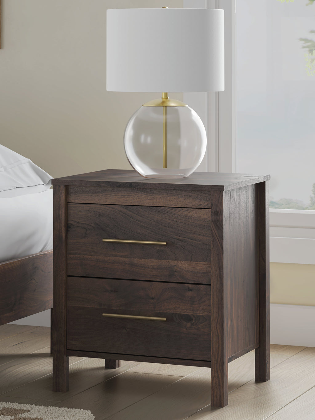 Calverson Mocha Two Drawer Night Stand