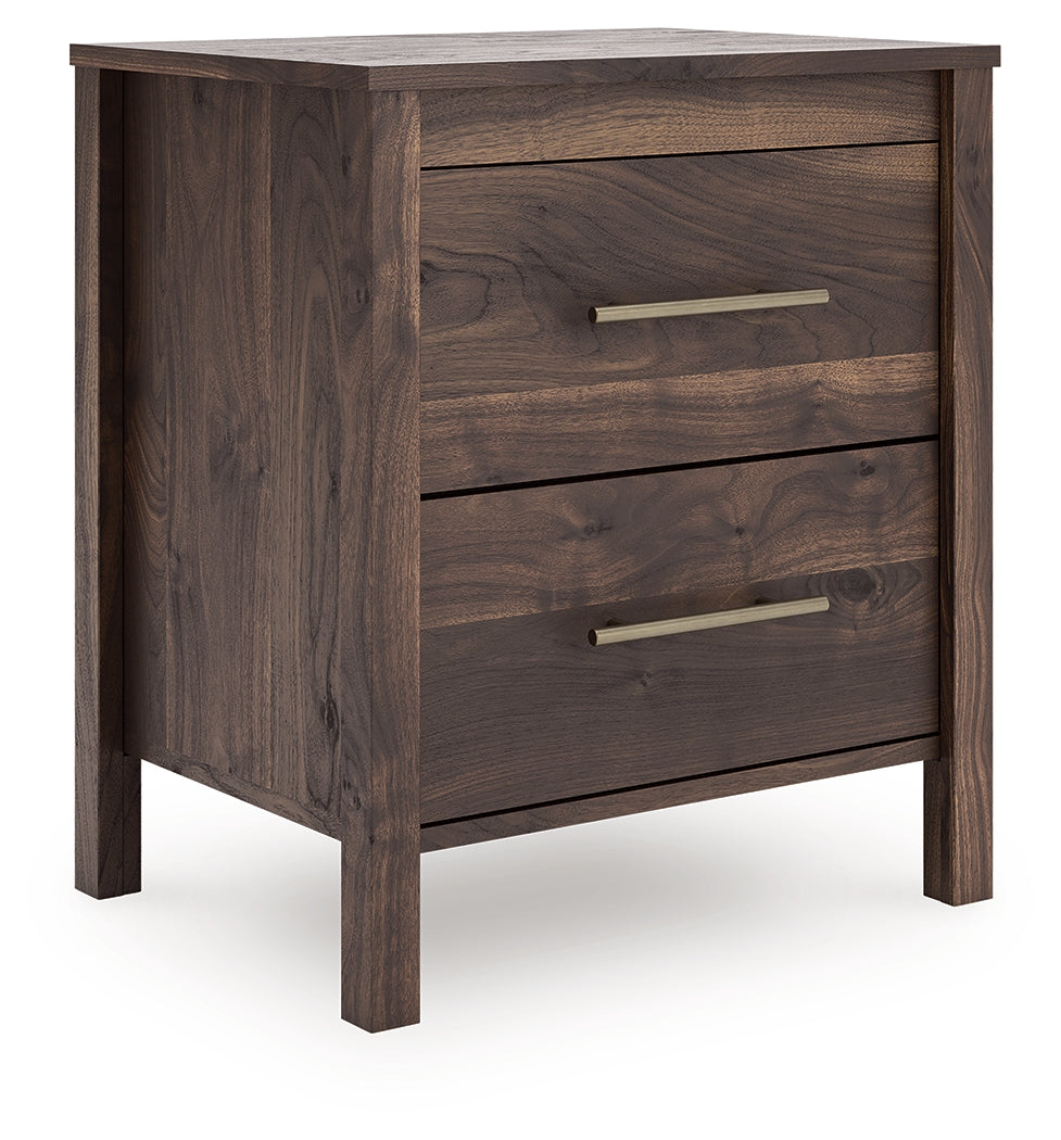 Calverson Mocha Two Drawer Night Stand