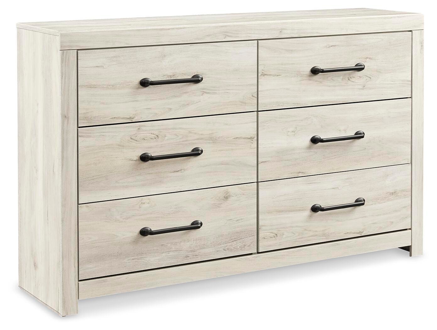Cambeck Brown/Whitewash King Panel Storage Bed, Dresser and Nightstand