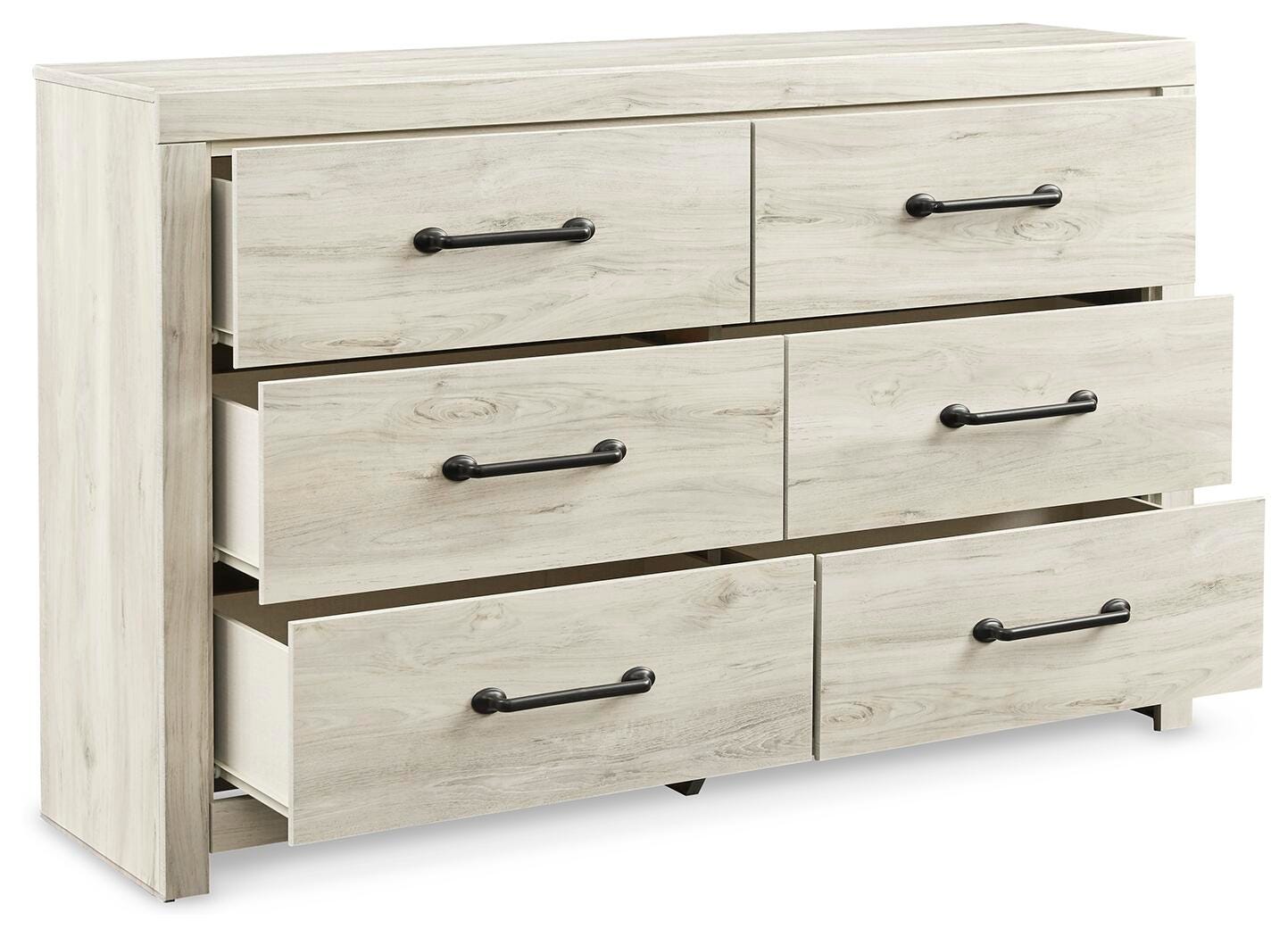 Cambeck Brown/Whitewash King Panel Storage Bed, Dresser and Nightstand