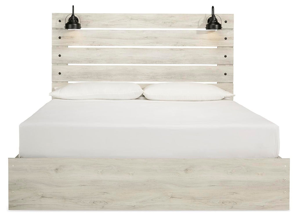 Cambeck Brown/Whitewash King Panel Storage Bed, Dresser and Nightstand