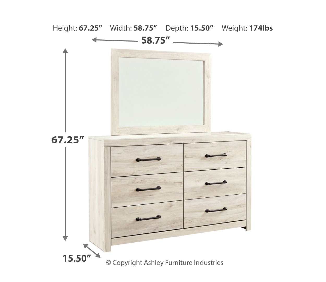 Cambeck Whitewash Dresser & Mirror
