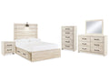 Cambeck Whitewash Full Panel Bed, Dresser, Chest and Nightstand