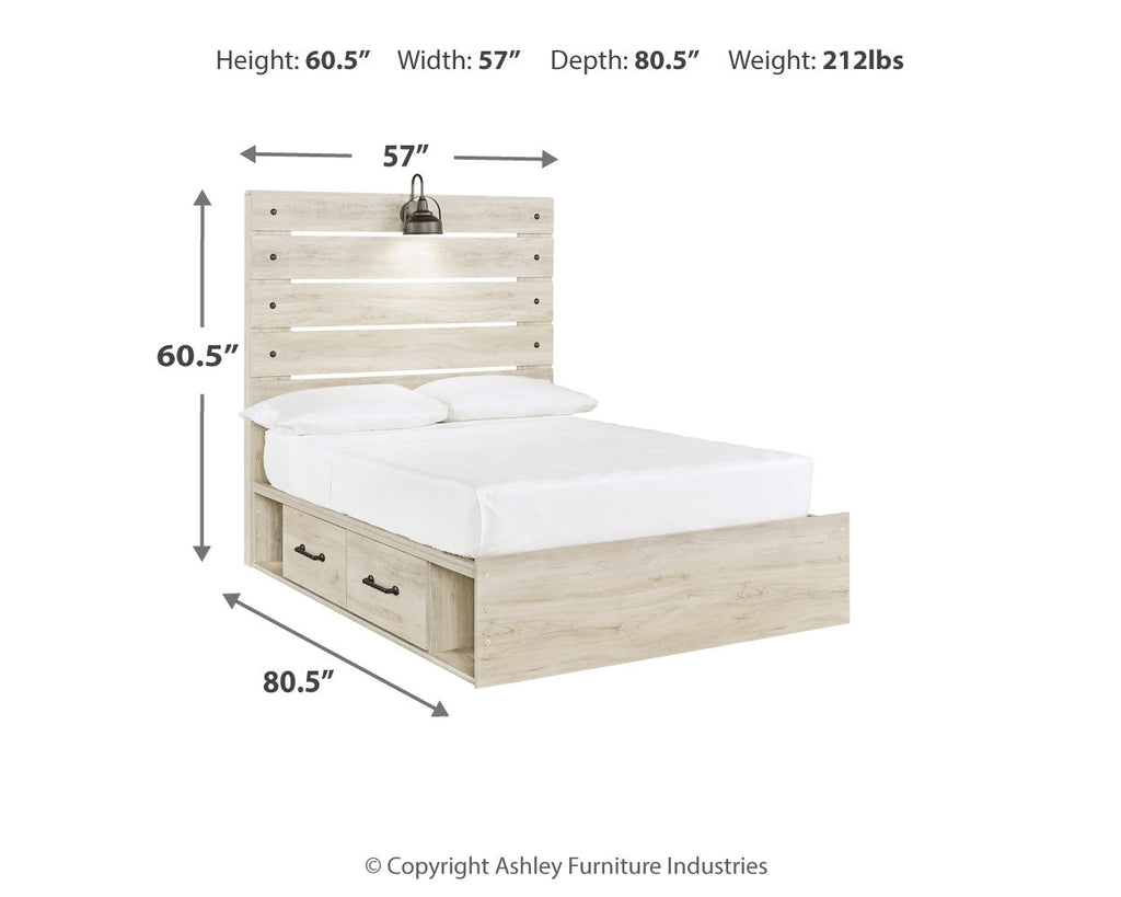 Cambeck Whitewash Full Panel Bed, Dresser, Chest and Nightstand