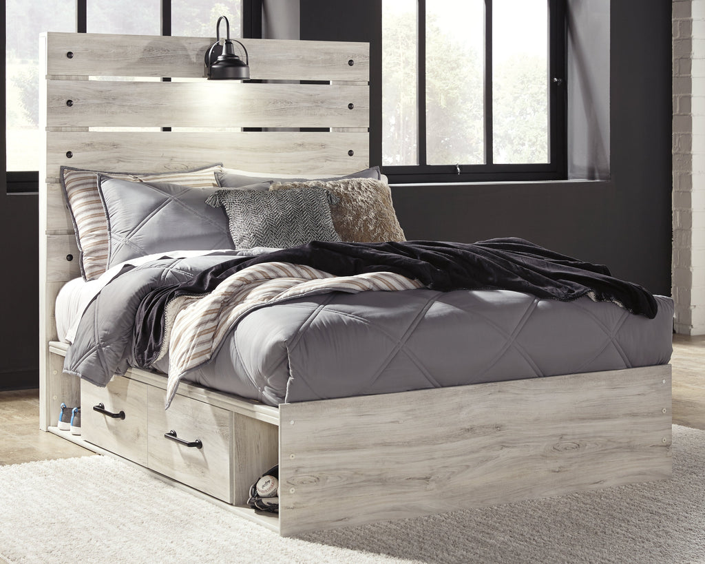 Cambeck Whitewash Full Panel Bed, Dresser, Chest and Nightstand