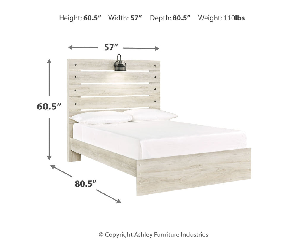 Cambeck Whitewash Full Panel Bed, Dresser and Mirror