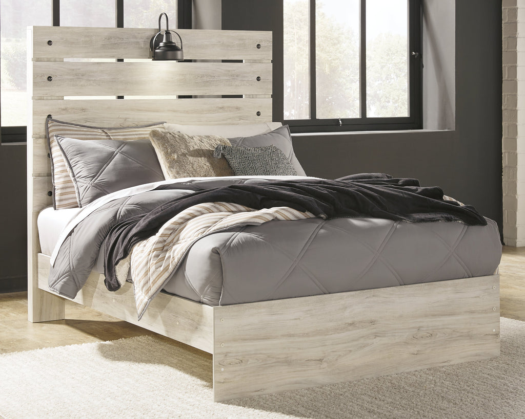 Cambeck Whitewash Full Panel Bed, Dresser and Mirror