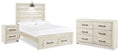 Cambeck Whitewash Full Panel Bed, Dresser and Nightstand